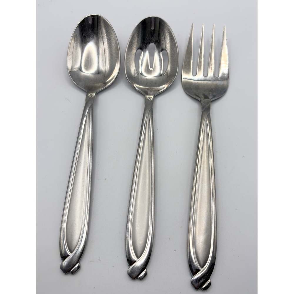 3 Serving Set Hampton Silversmiths CONCORDE Stainless Meat Fork Slotted‎ Spoon